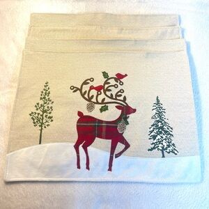Christmas Deer Placemats 13x18 NWT